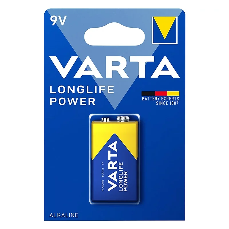 Pilas Alcalinas Varta 9V Longlife Power (1 Unidad)