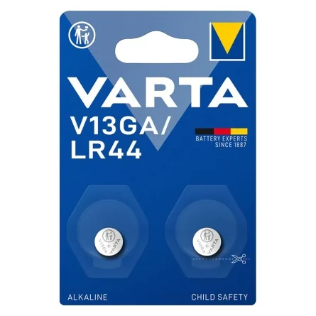 Pilas de Botón Alcalinas Varta V13GA LR44 (2 Unidades)