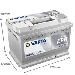 Nueva batería Varta N70 Start Stop EFB 70Ah