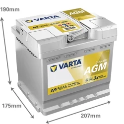 Neue Batterie Varta A9 Start Stop AGM 50Ah