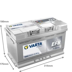 Neue batterie Varta N80 Start Stop EFB 80Ah