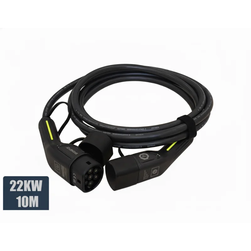 Cable de carga coche eléctrico 22KW 10 metros tipo 2