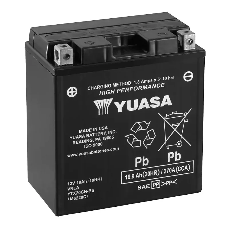Batería Yuasa YTX20CH-BS AGM 18.9Ah