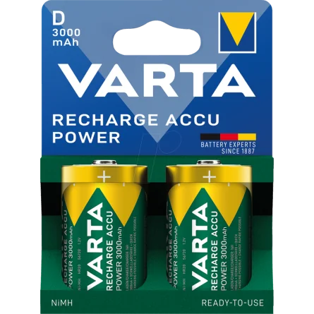 Pilas Recargables Varta D 3000mAh Ni-MH