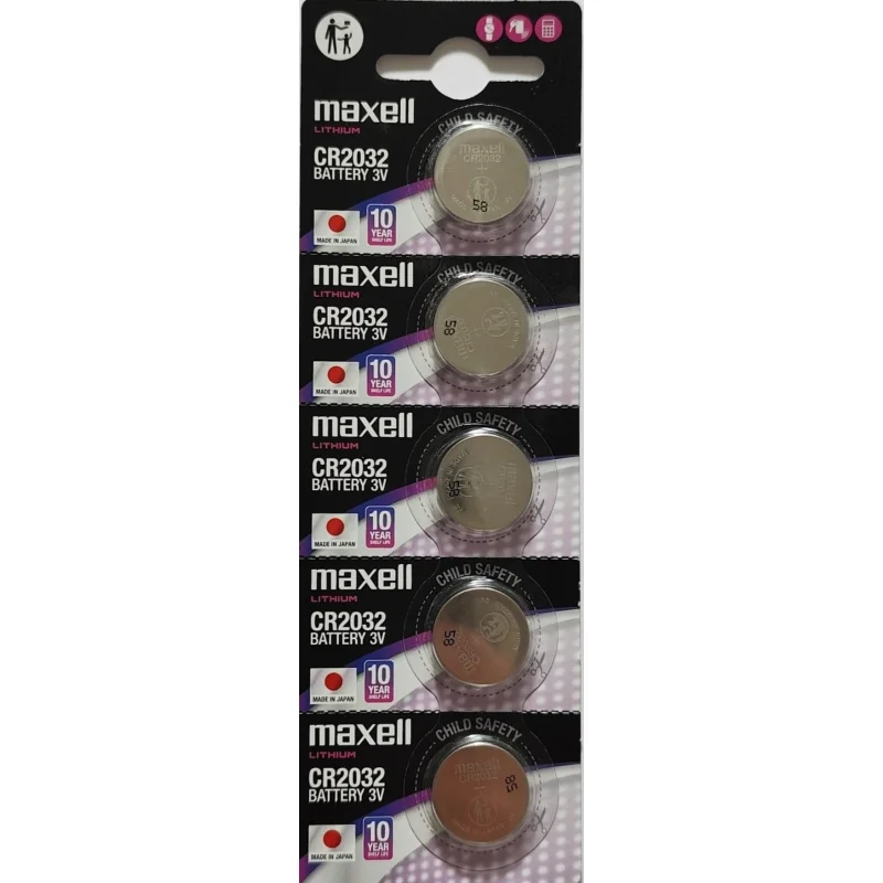 Pilas de Botón Litio Maxell CR2032 (5 Unidades)