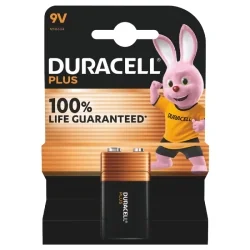 Pilas Alcalinas Duracell 9V 6LR61 Plus Power (1 Unidad)
