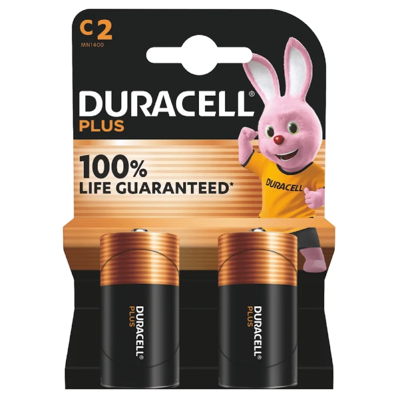 Duracell C LR14 MN1400 Alkaline Batterien Plus Power (2 Stück)