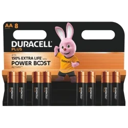 Batterie Alcaline Duracell AA LR6 MN1500 Plus Power (8 Unità)