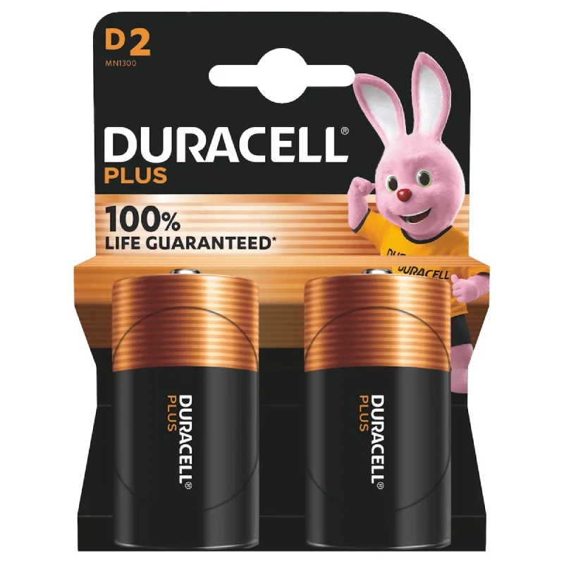 Pilas Alcalinas Duracell D LR20 MN1300 Plus Power (2 Unidades)