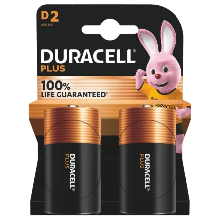 Pilas Alcalinas Duracell D LR20 MN1300 Plus Power (2 Unidades)