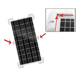 Kit ABS per pannello solare con supporti angolari e passacavi
