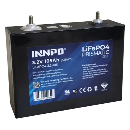 Celda INNPO Prismatic LiFePO4 3.2V 105Ah