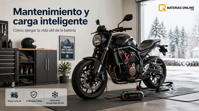 Mantenimiento y carga inteligente de batería de moto